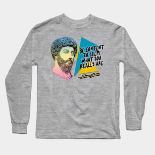 Marcus Aurelius Philosophy Quote Statement Typography Design Long Sleeve T-Shirt